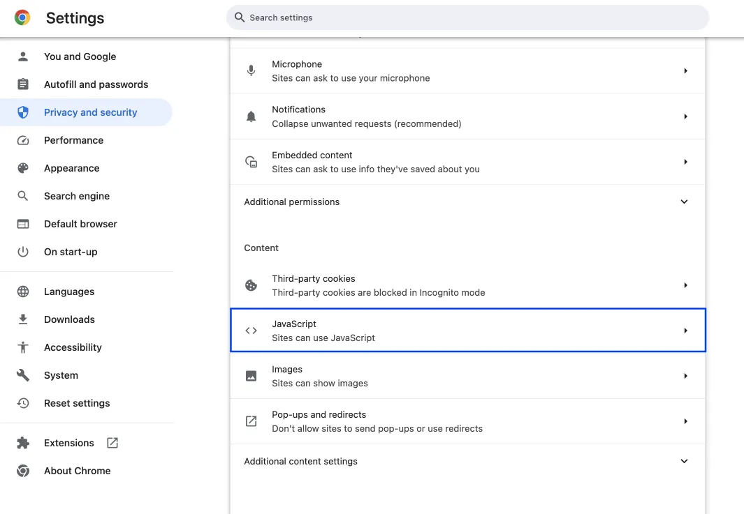 ブラウザでJavaScriptを見つける