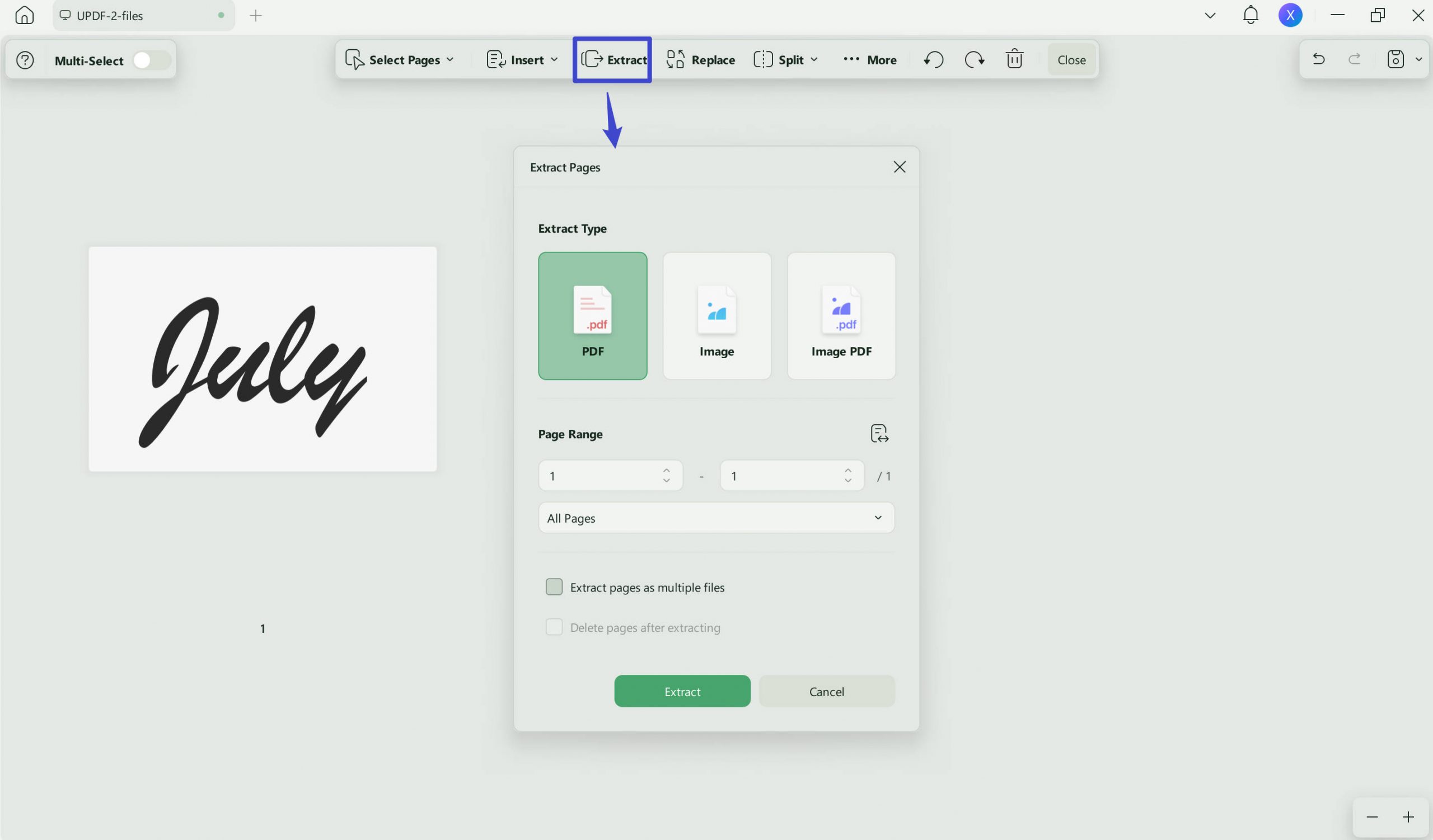 extract the cropped signature in PDF with UPDF