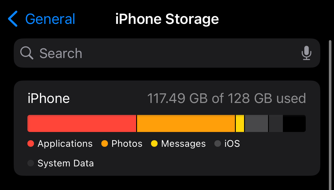 iPhone'daki büyük dosyaları kontrol edin