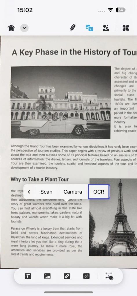 在 UPDF iOS 上使用 OCR