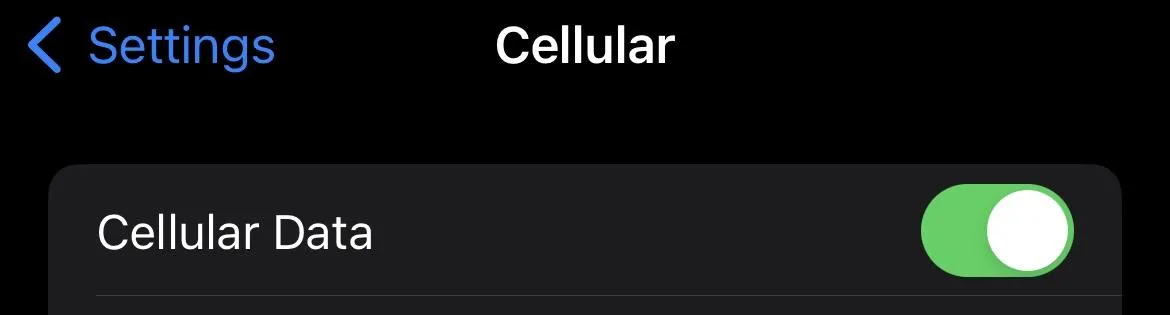 turn on and off the cellular