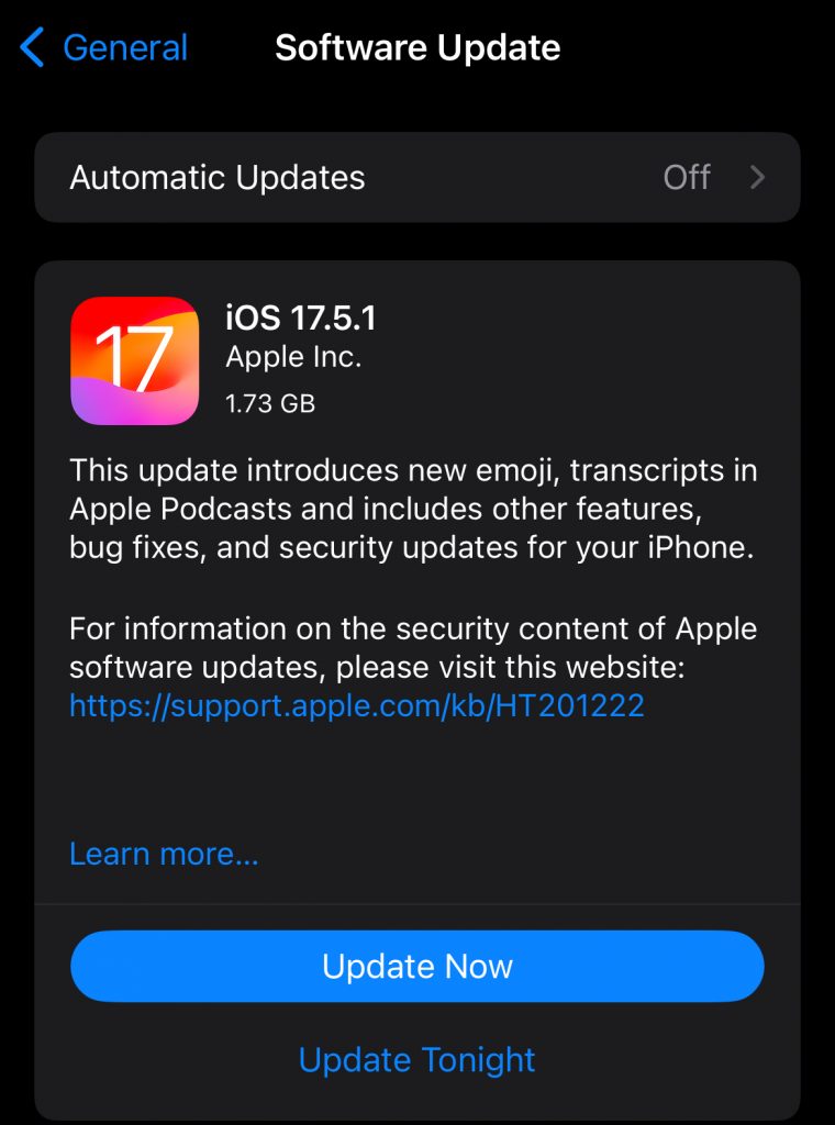 檢查 iOS 更新