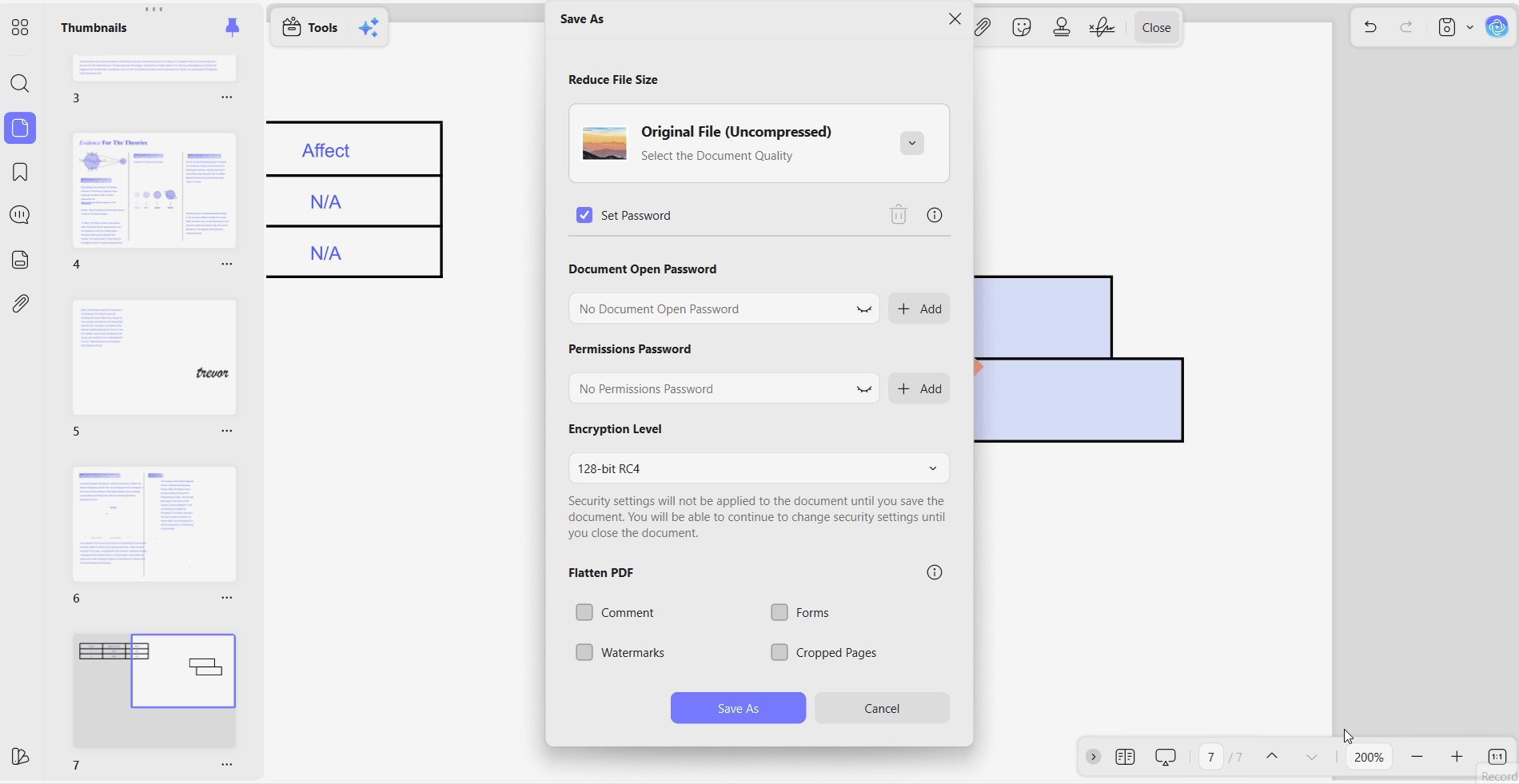 use password protection make pdf uneditable