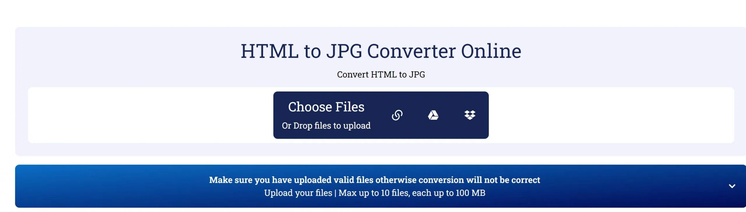 Convertire HTML in JPEG online con ConvertFree
