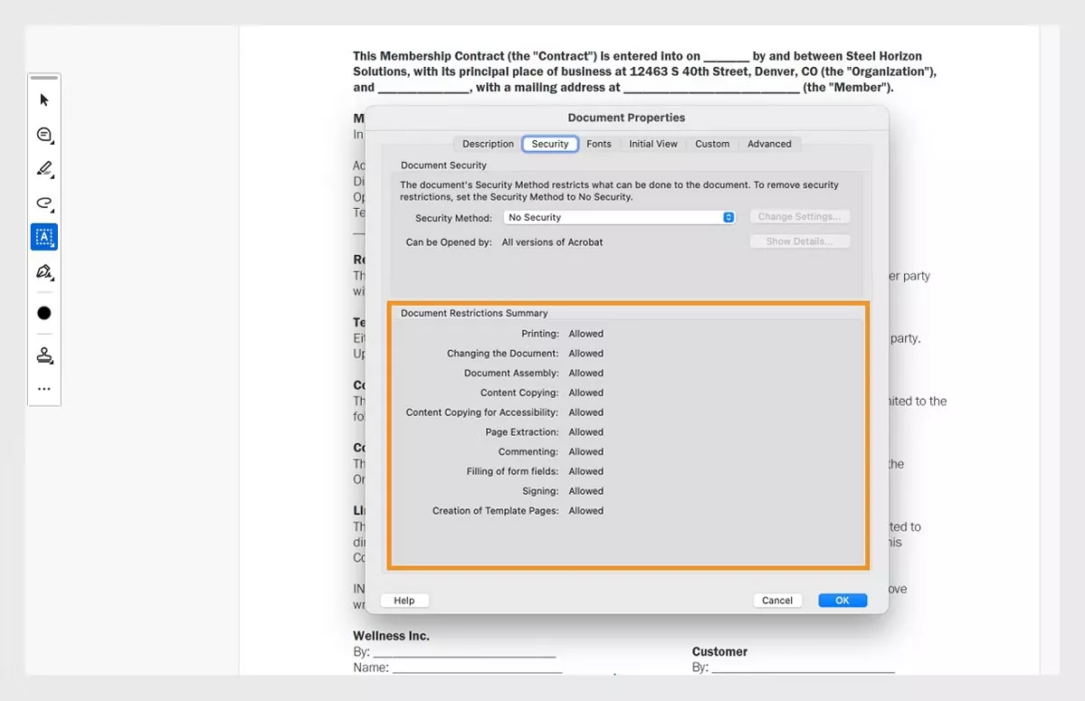 check document properties with Acrobat