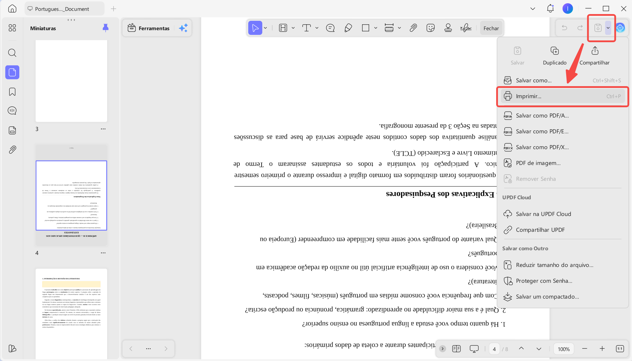 imprimir pdf no updf