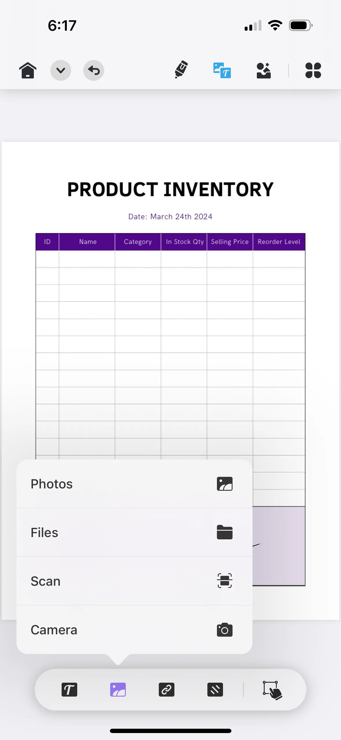 insert the photos into PDF with UPDF for iOS