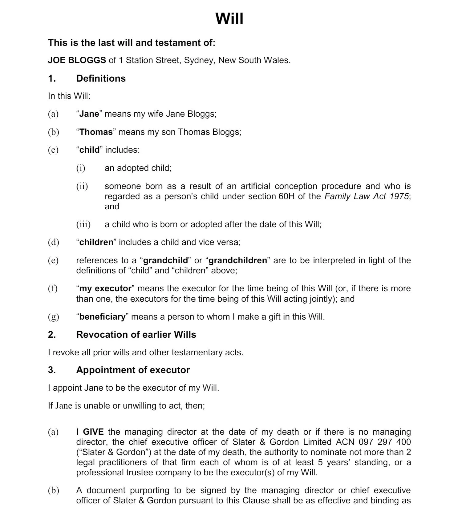 last will and testament PDF template from doctemplates