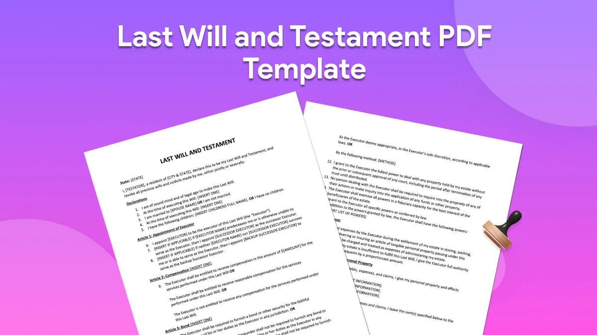 14 Last Will and Testament PDF Templates You Can Use