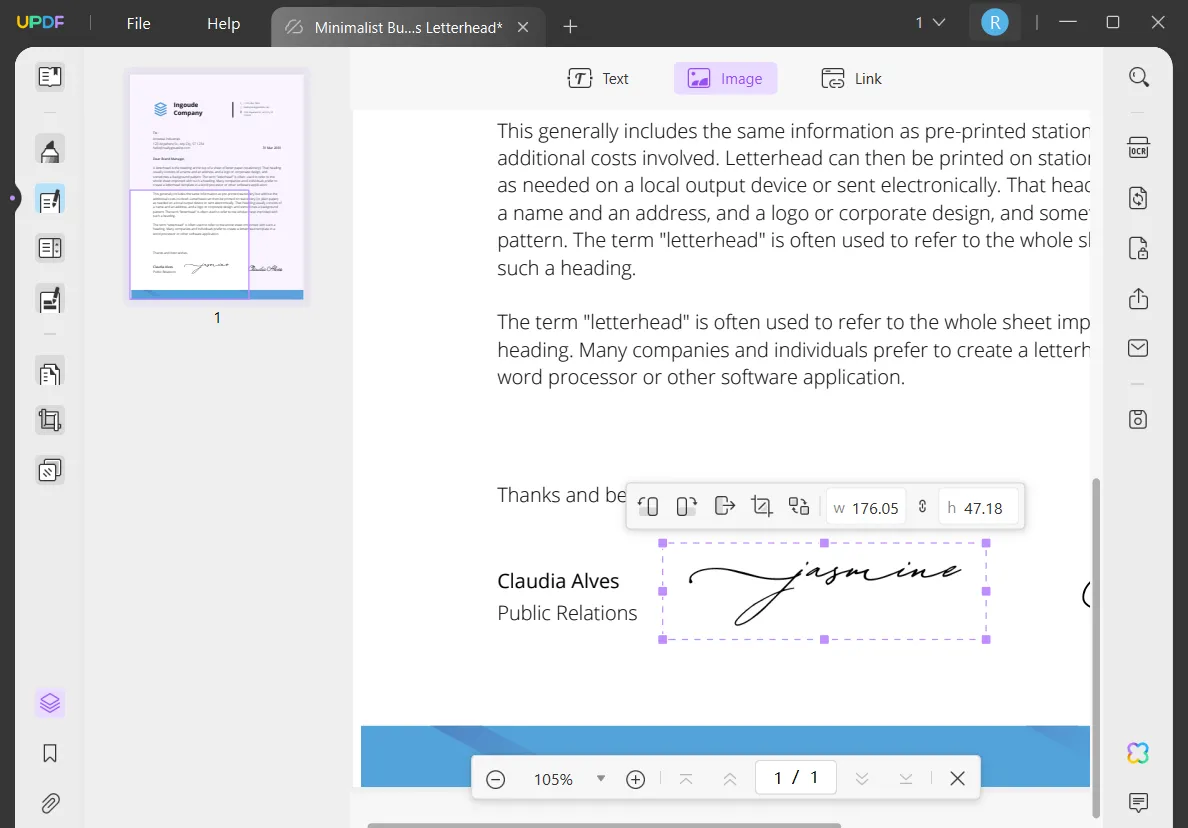 Rendere un PDF firmabile tramite la funzione Immagine