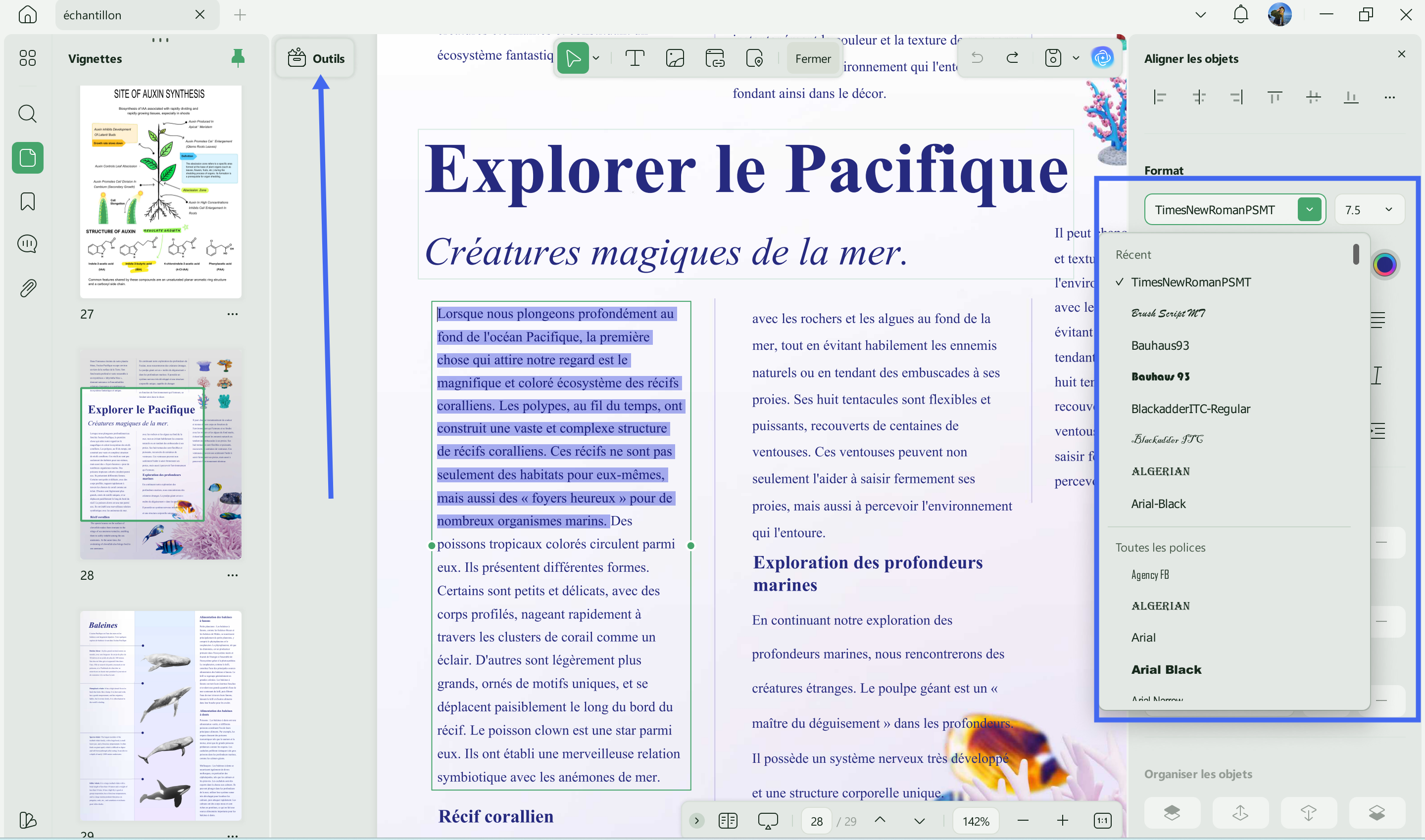 modifier du texte