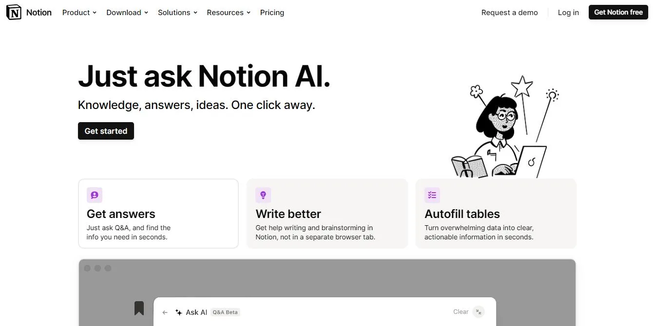 notion aiのウェブサイト