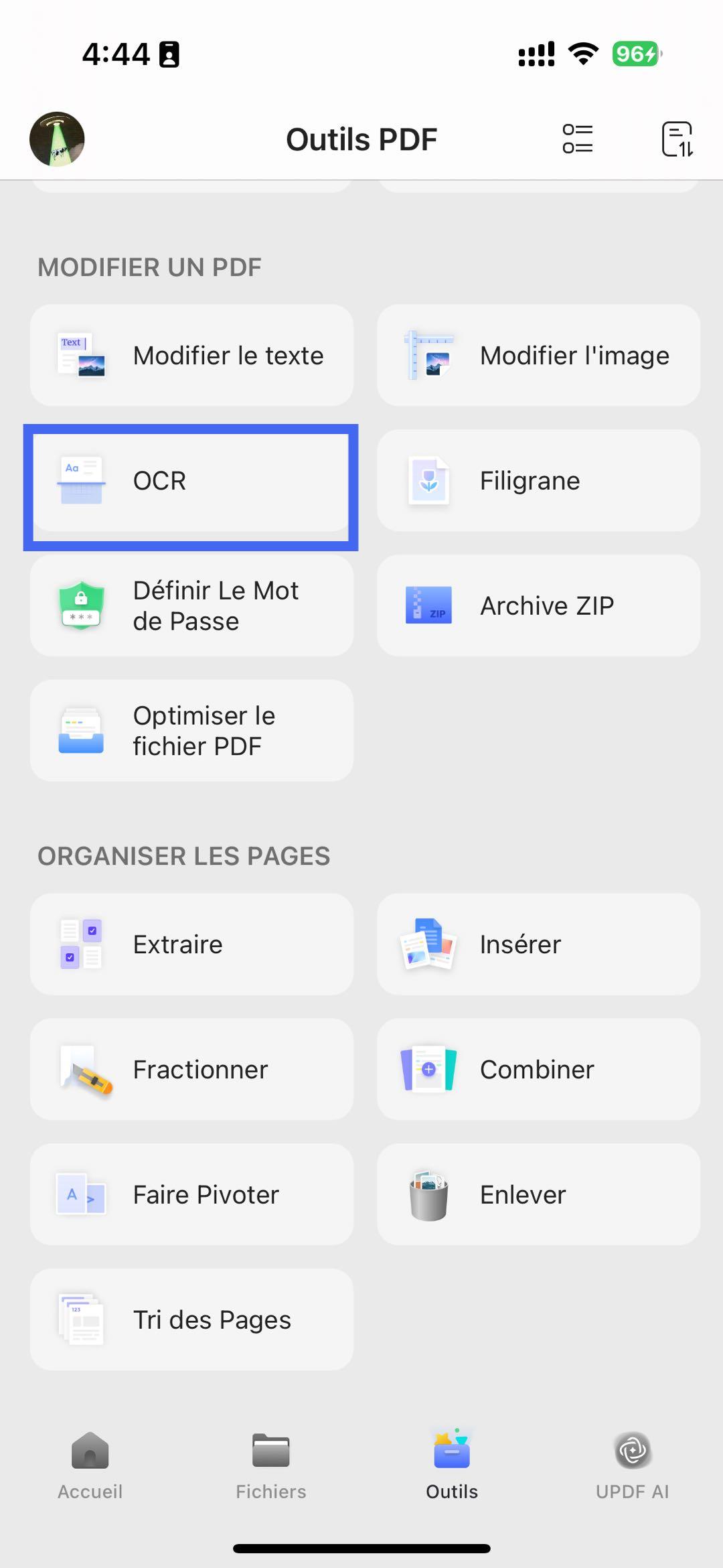 updf-ocr-option-sélection