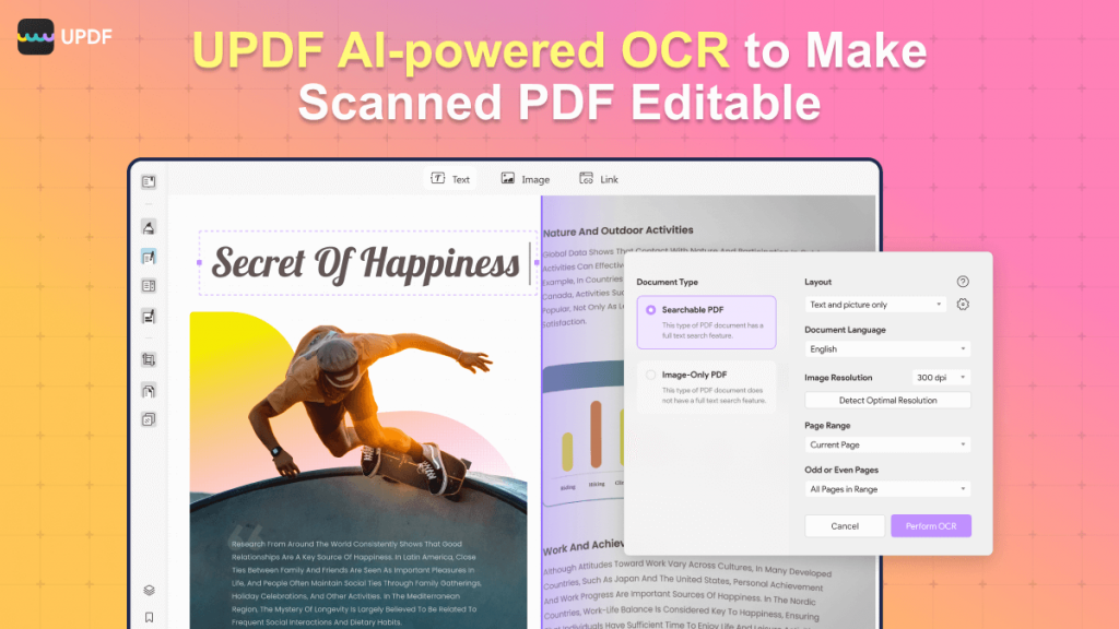 OCR PDF to Turn Scanned PDF Editable and Searchable - UPDF