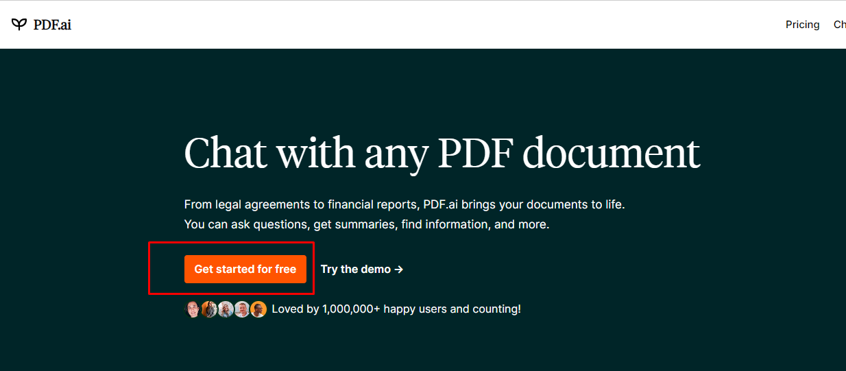 chat pdf online Clique no botão "Comece gratuitamente".