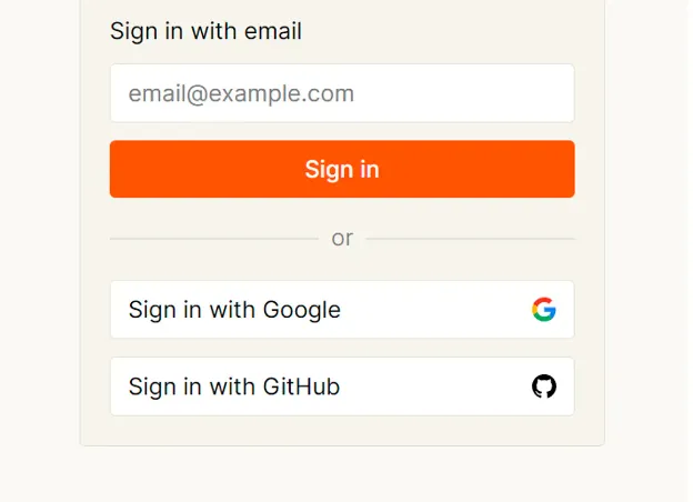 chat pdf online Sign in interface through Google account or GitHub