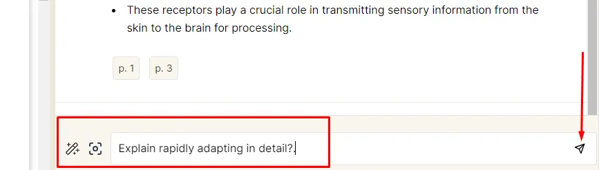 chat pdf online Typing the query in the PDF.ai Chat Box