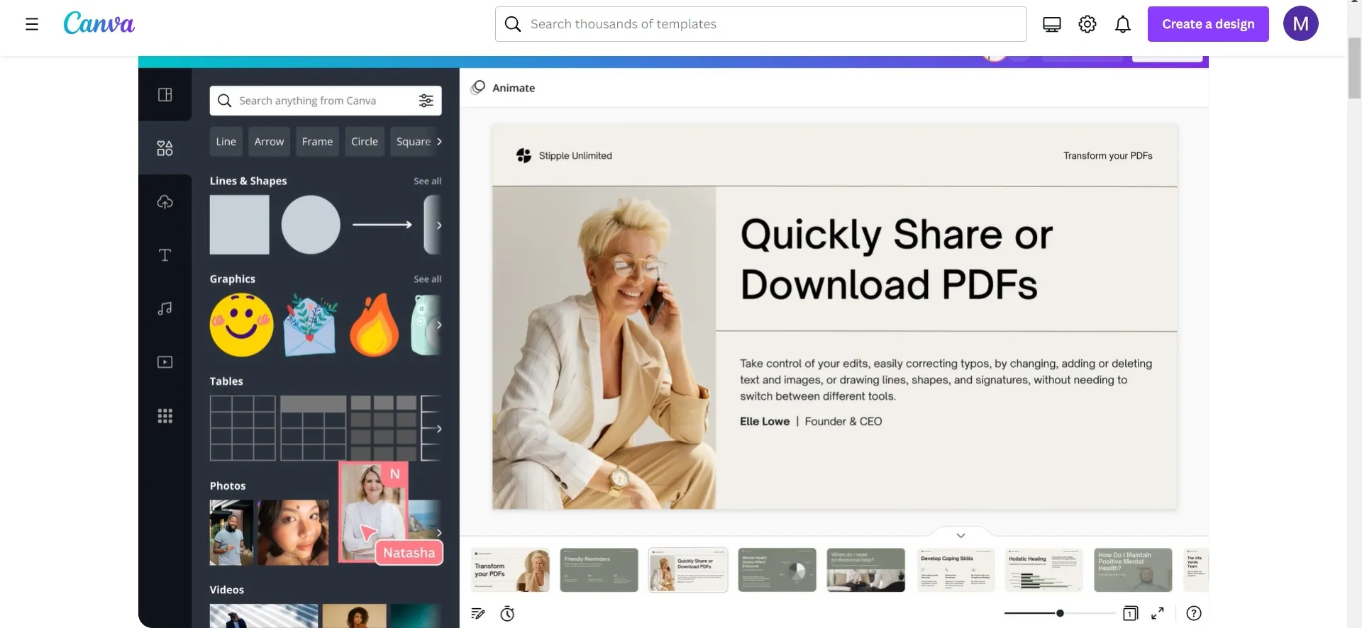 pdf image editor Canva  