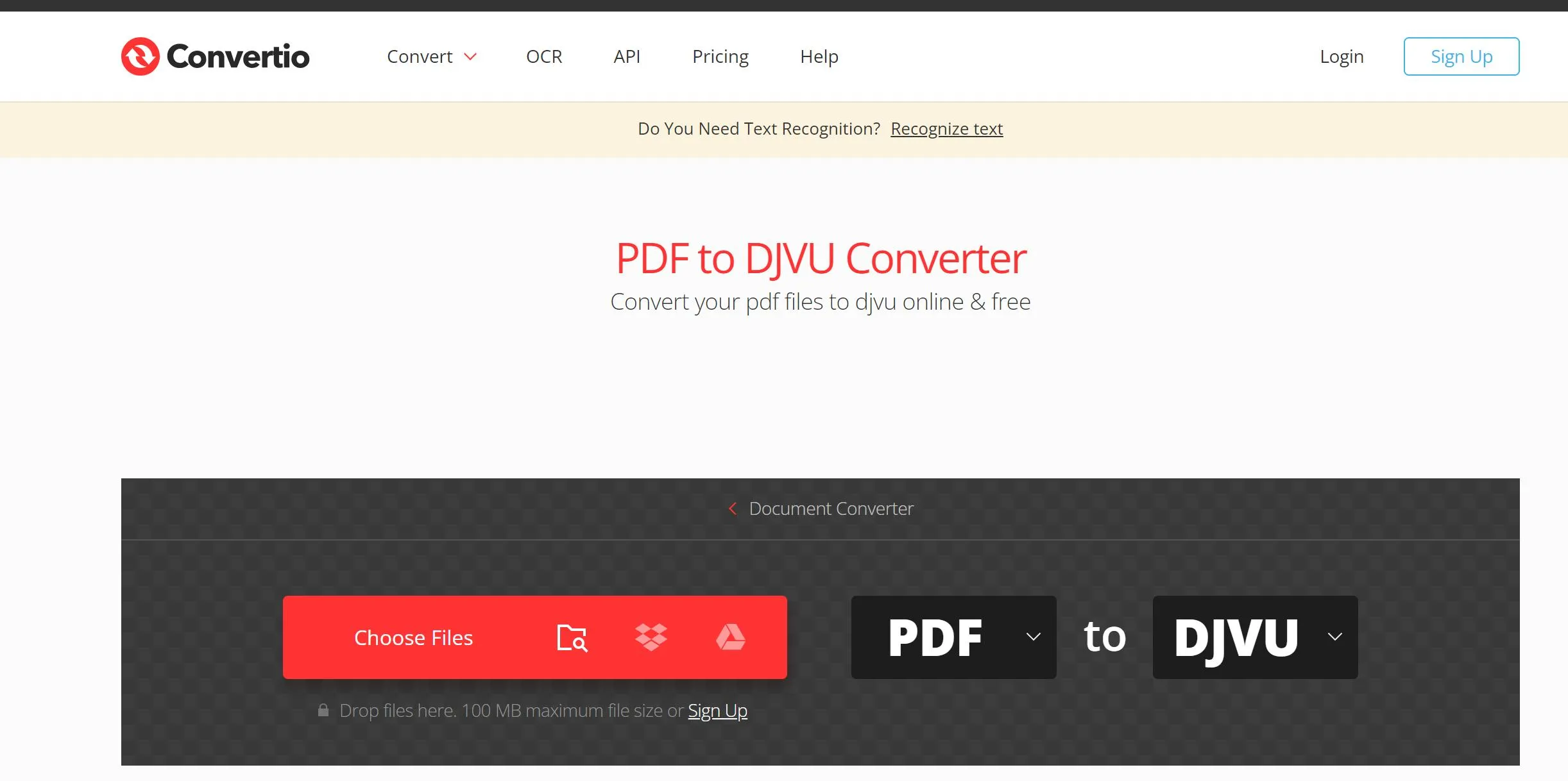 pdf in djvu convertio