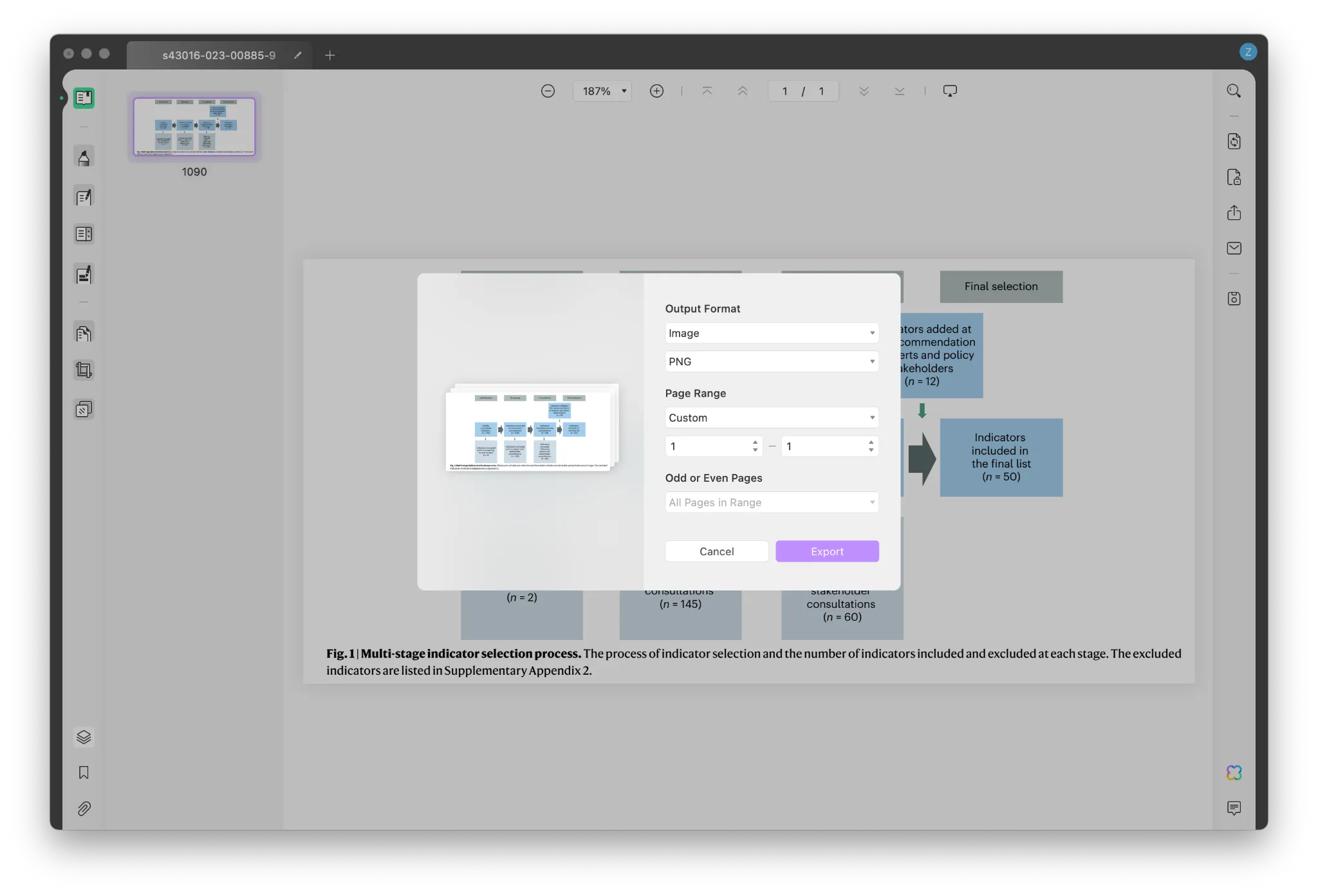 The Output Format to extract image from a PDF