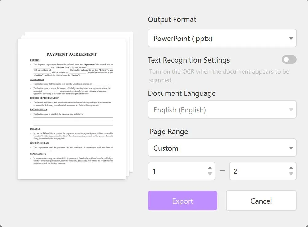 convert pdf to ppt without changing font updf output format