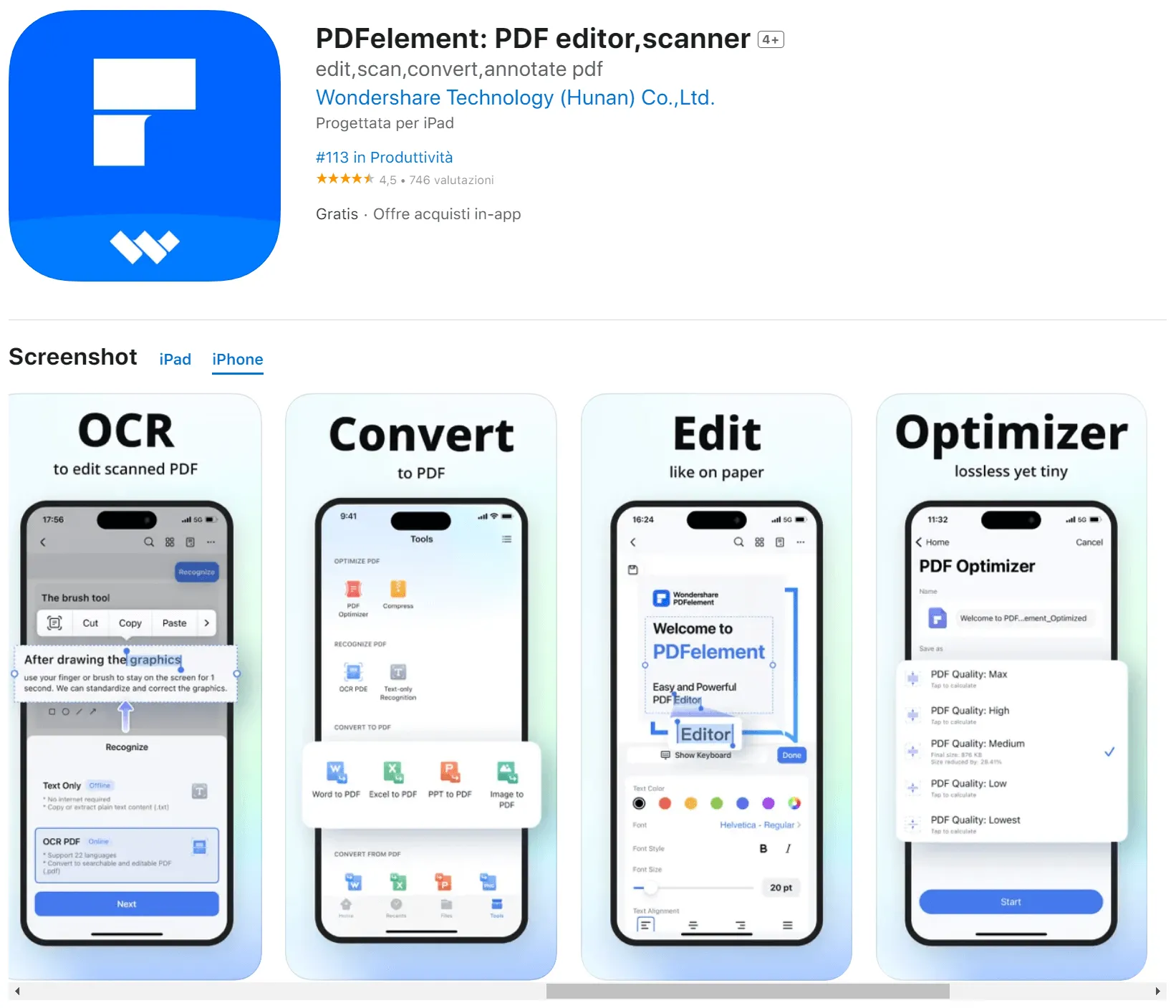 migliore convertitore PDF per iPhone PDFelement