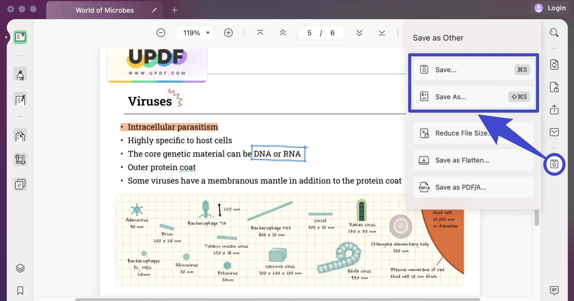 captura de tela para pdf mac selecione a opção salvar ou salvar como