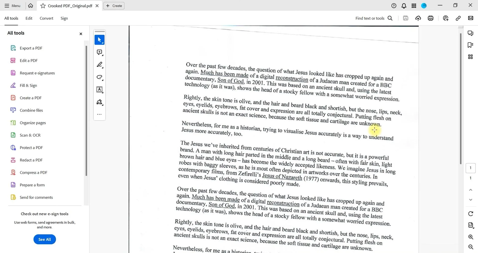 Straighten a Scanned PDF straighten scanned PDF with adobe acrobat