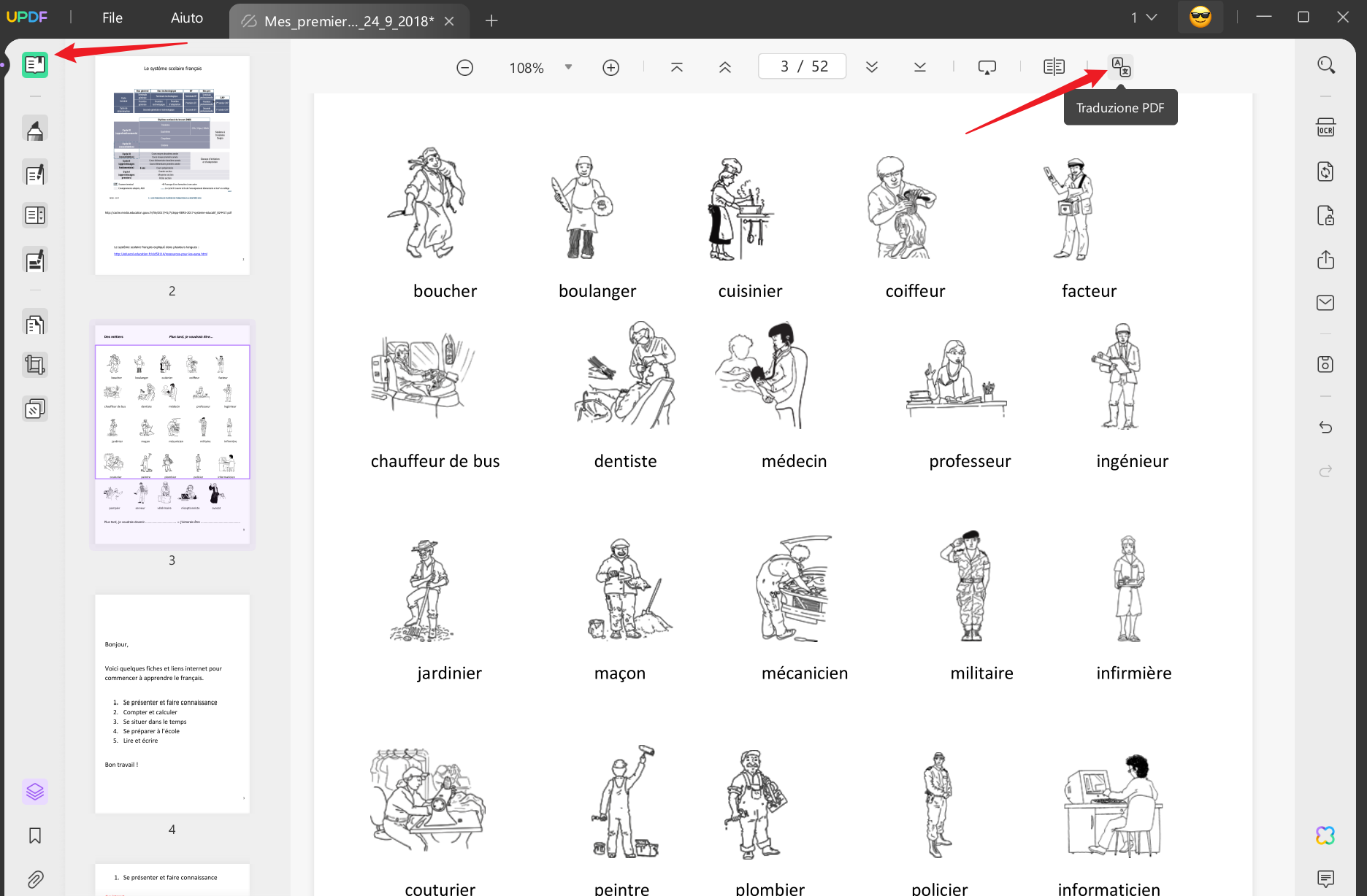 Traduci il PDF francese mantenendo i layout originali