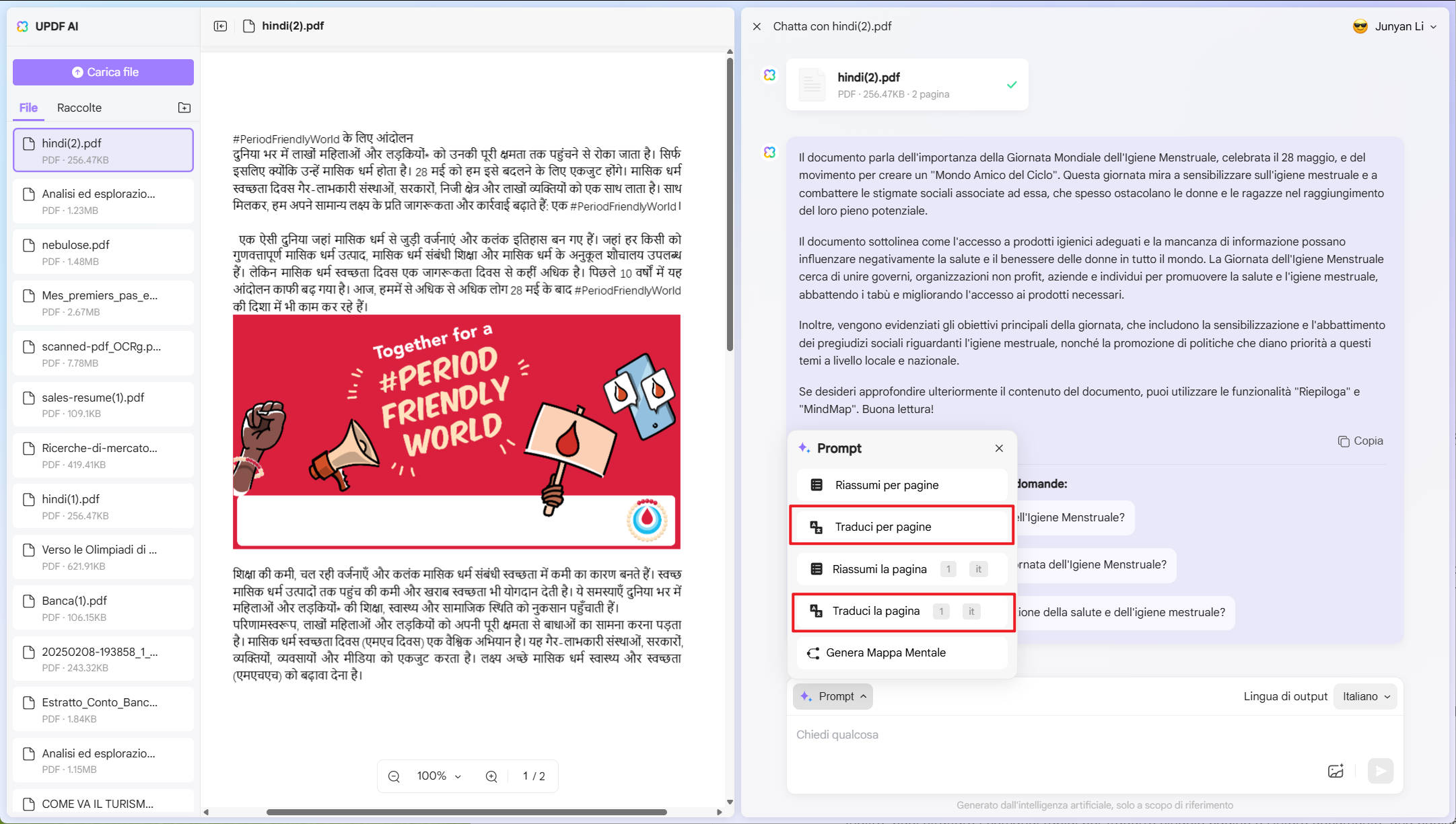 Tradurre il PDF dall'hindi all'italiano online