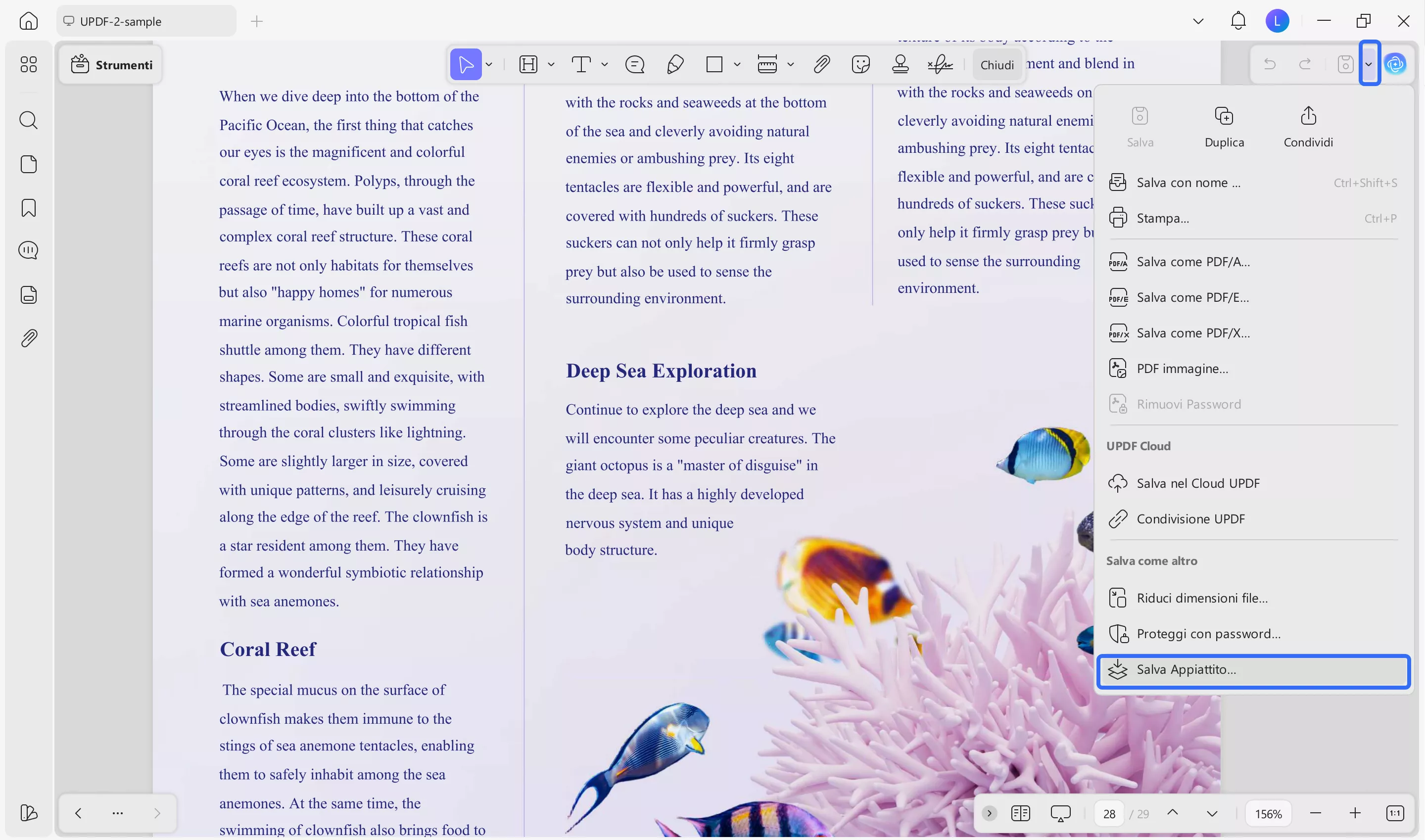 save as flatten with updf 