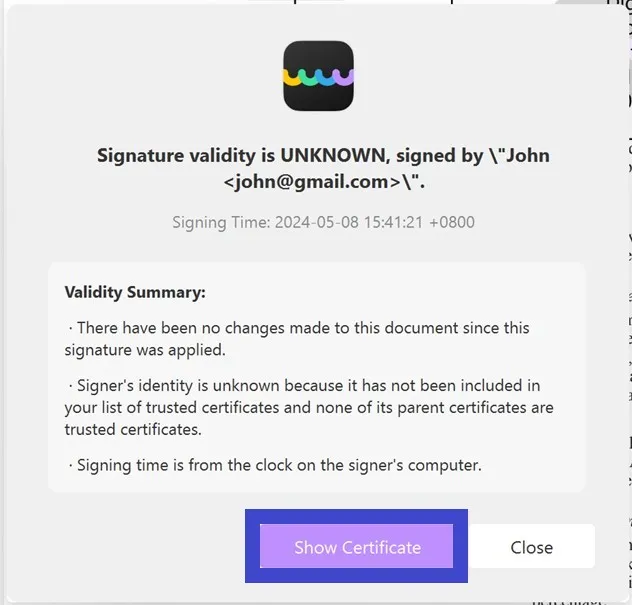 pdf signature validation updf