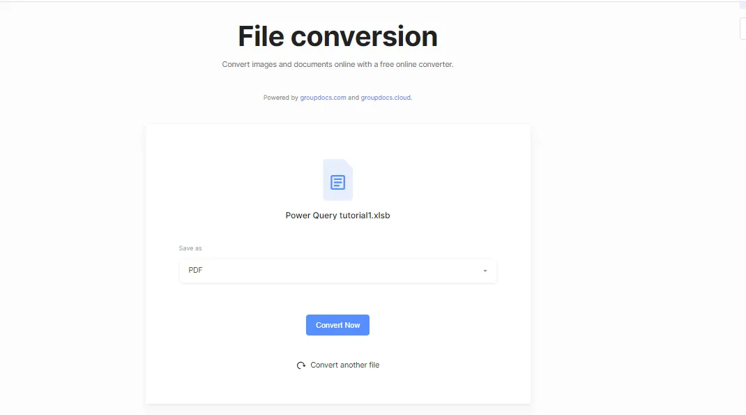 Convert XLSB file to PDF