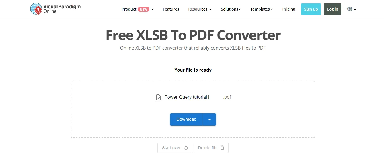 Converti XLSB in PDF gratuitamente