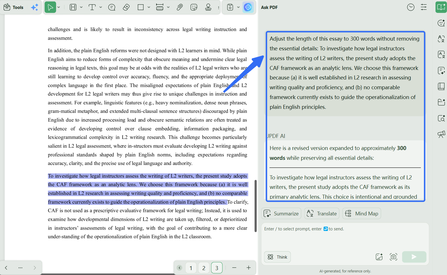 essay improver ai Adjust the Length with UPDF's AI