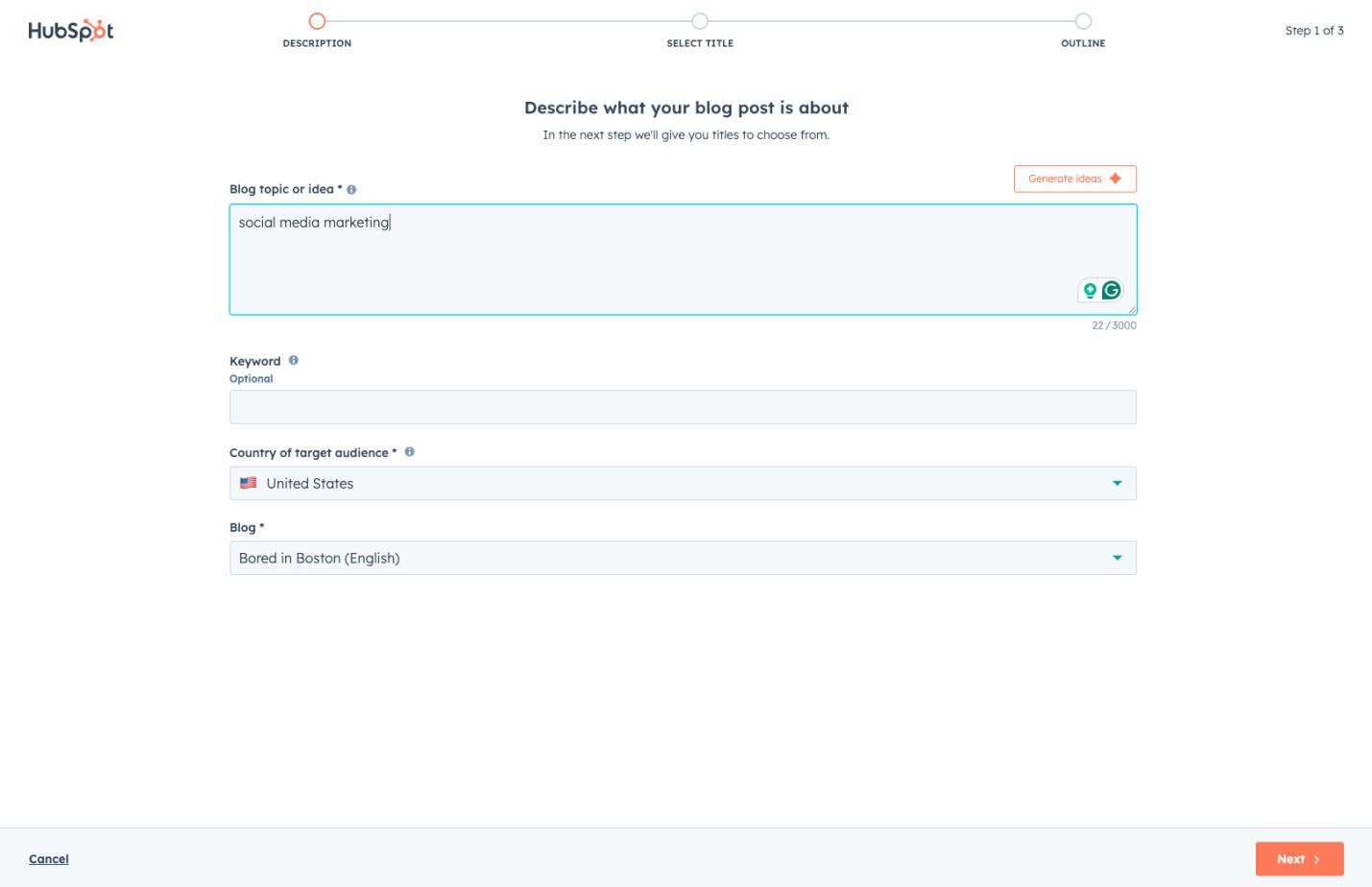 ai blog writer HubSpot