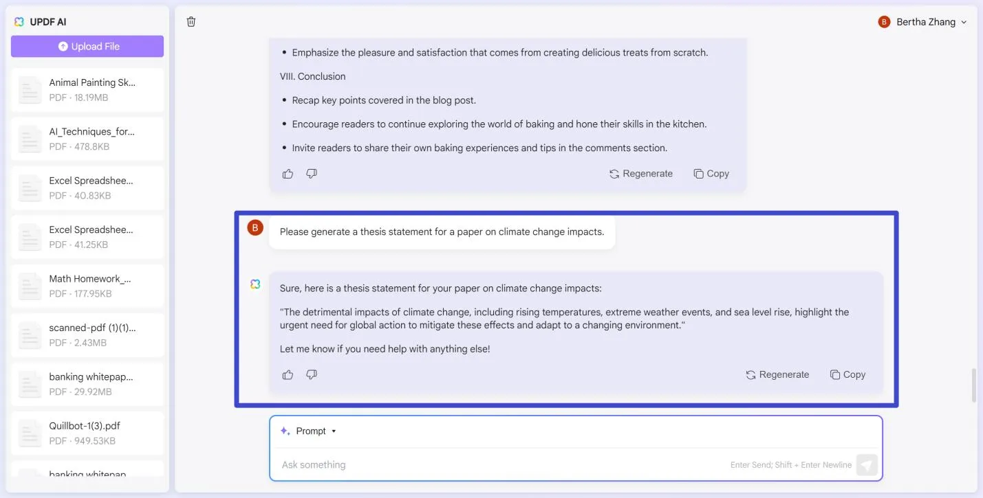 ai thesis generator UPDF AI