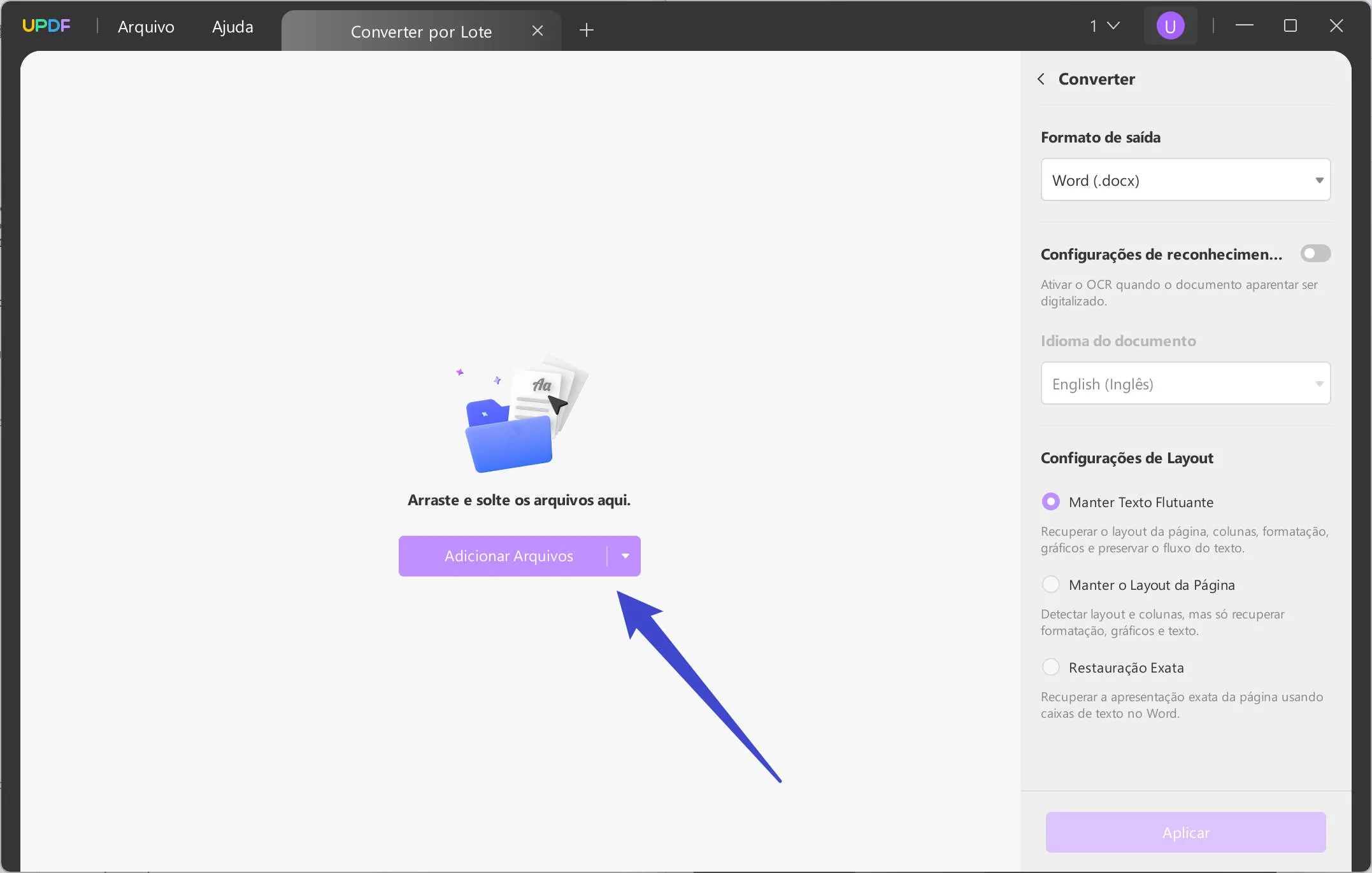 painel de visualização de pdf não funciona, adicionar arquivo