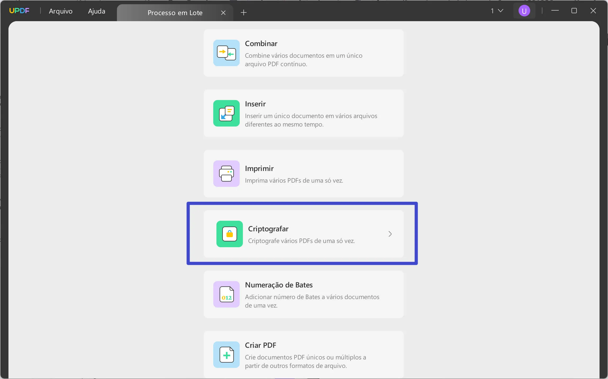 criptografar em lote pdf uppdf