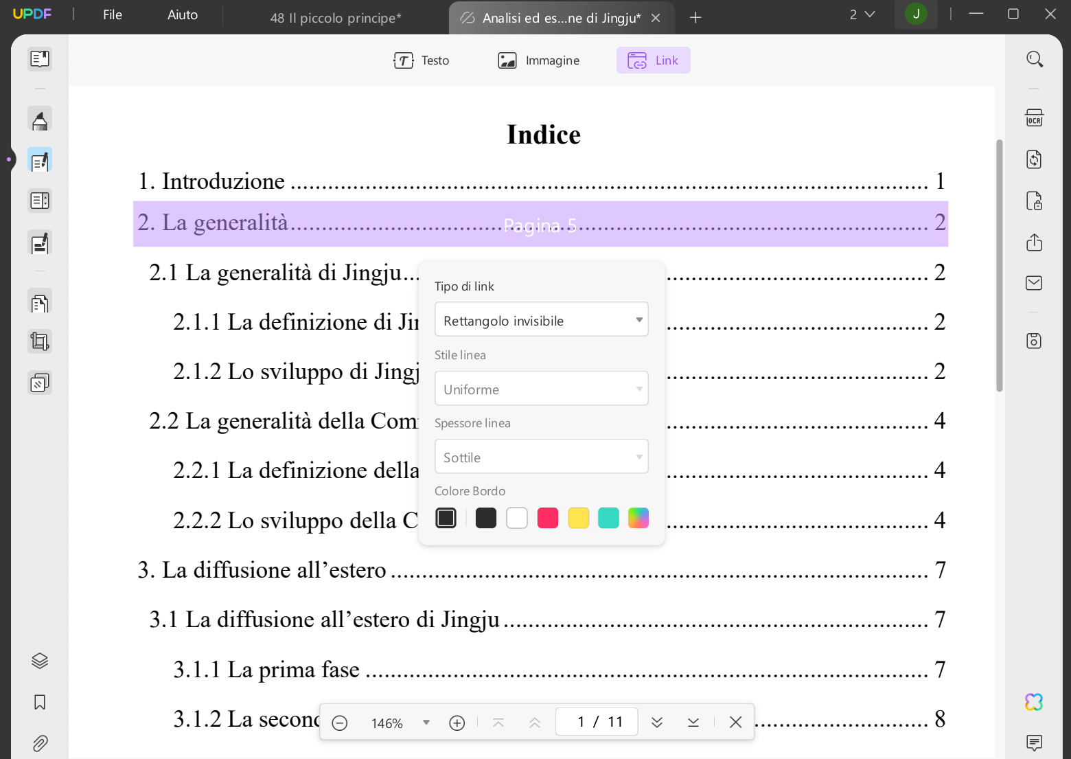 cambia colore di link