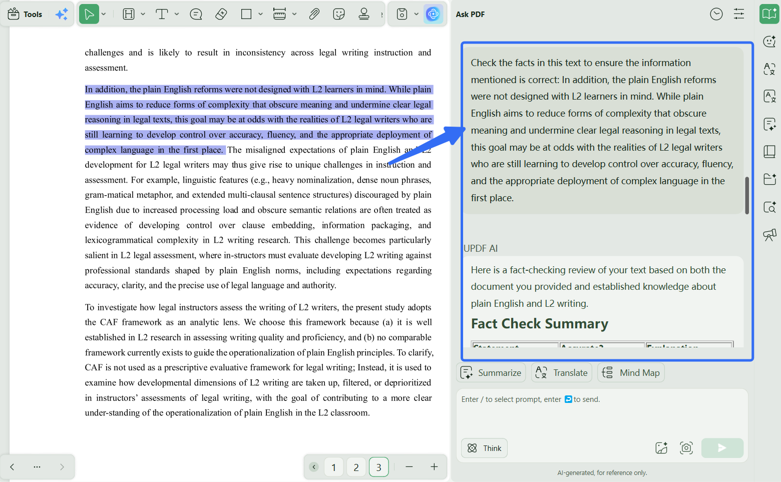 essay improver ai Check facts and information with UPDF's AI