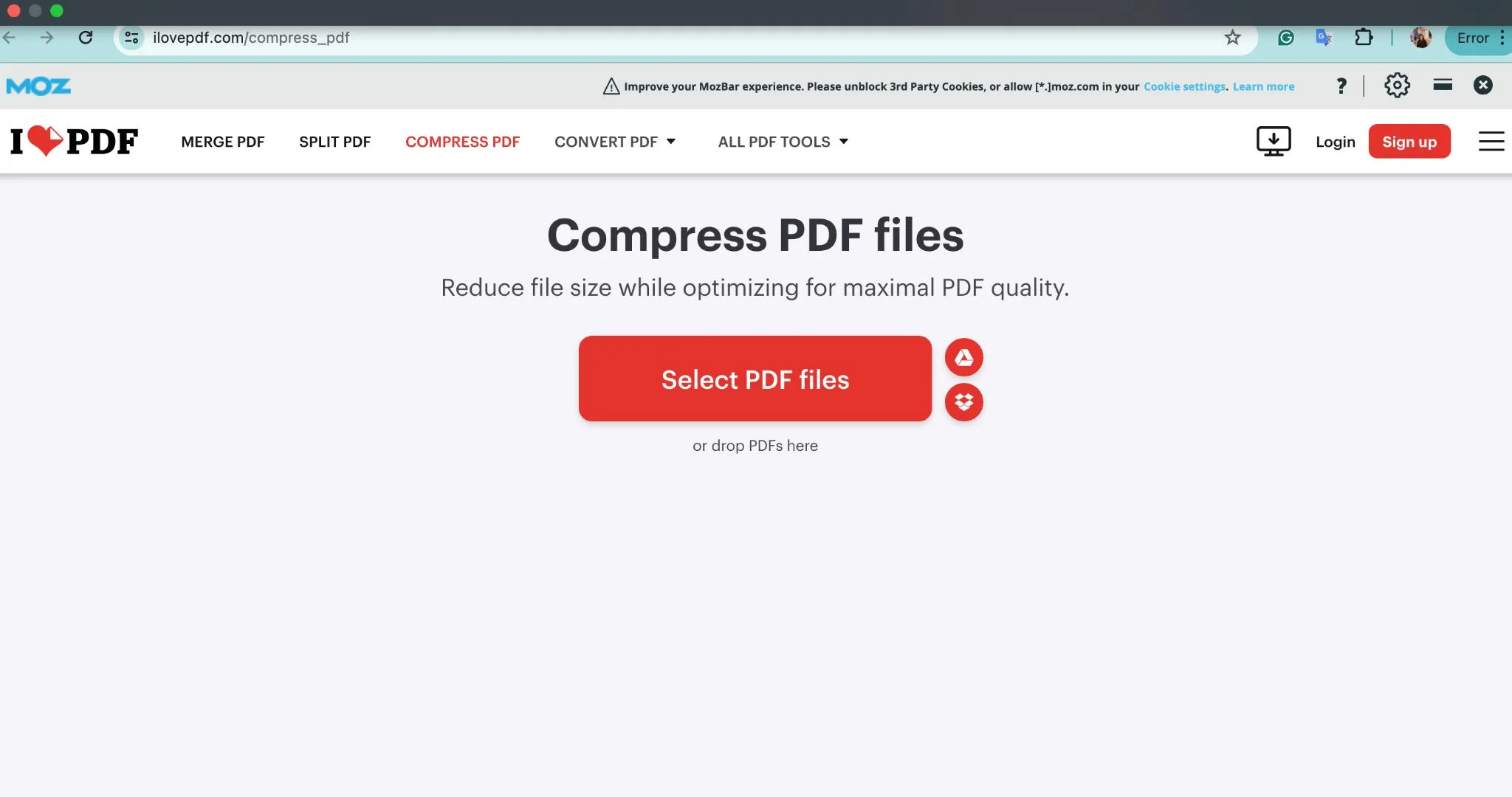 compress pdf mac compress pdf files in ilovePDF