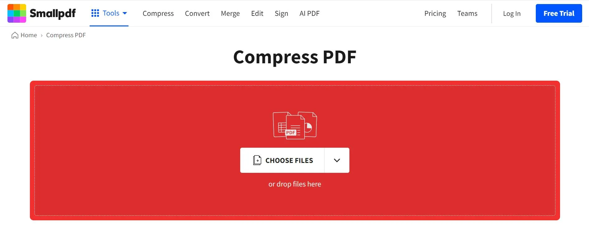 go to smallpdf compress pdf website