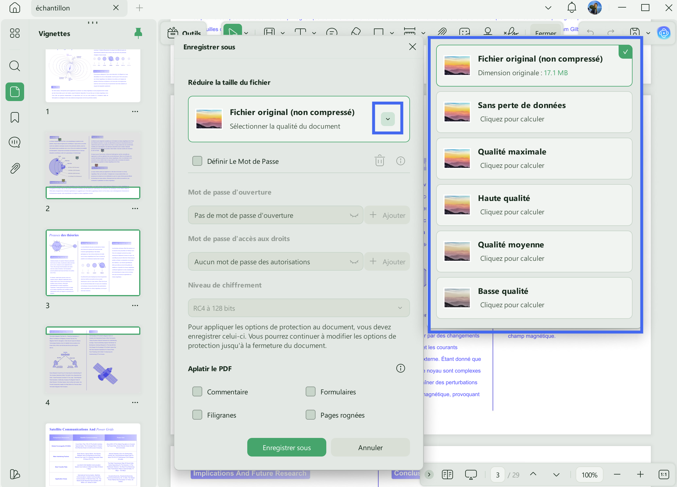 réduire la taille du fichier
