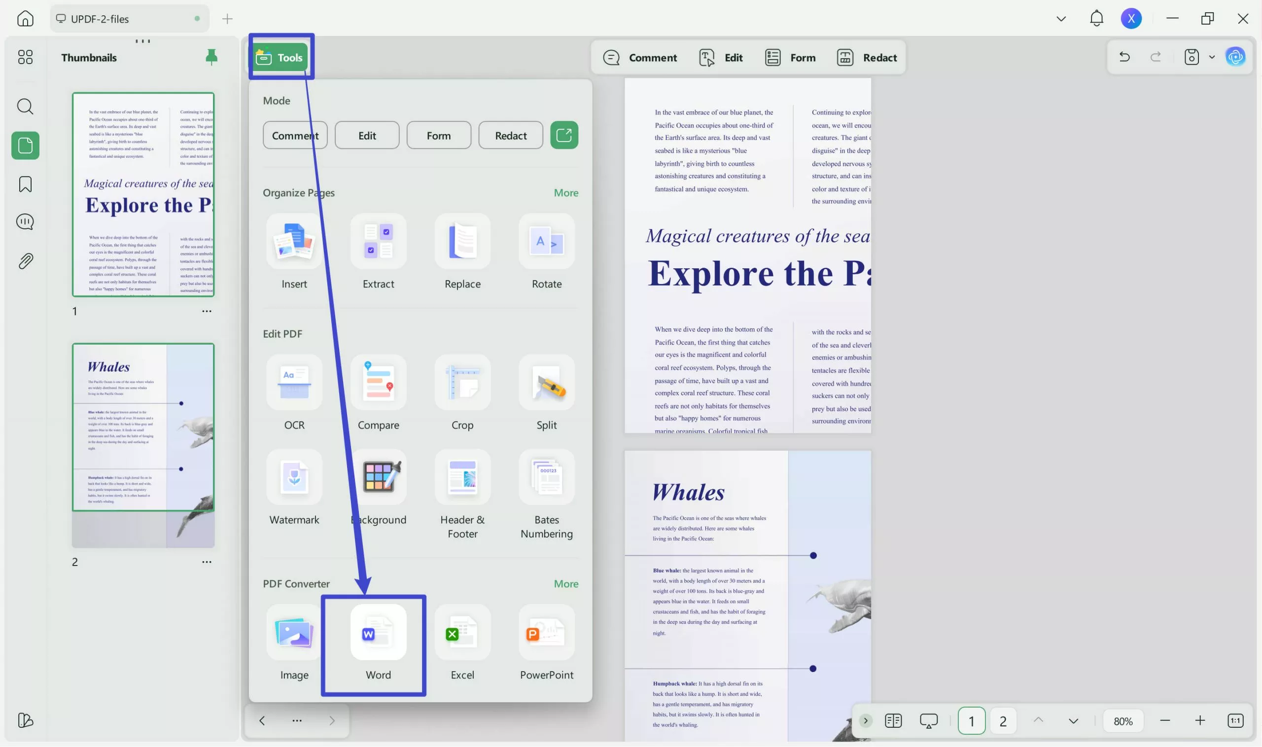 divide a word page into 4 pdf to wrod