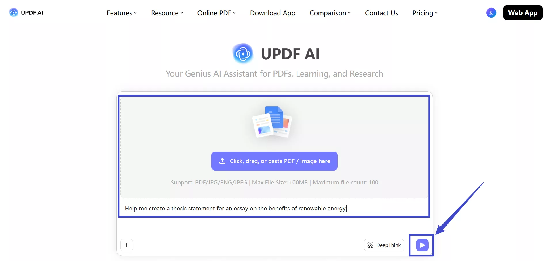access updf ai online homepage