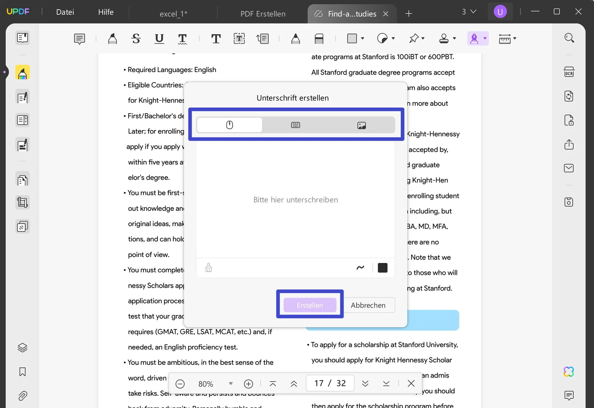 PDFs erstellen und signieren