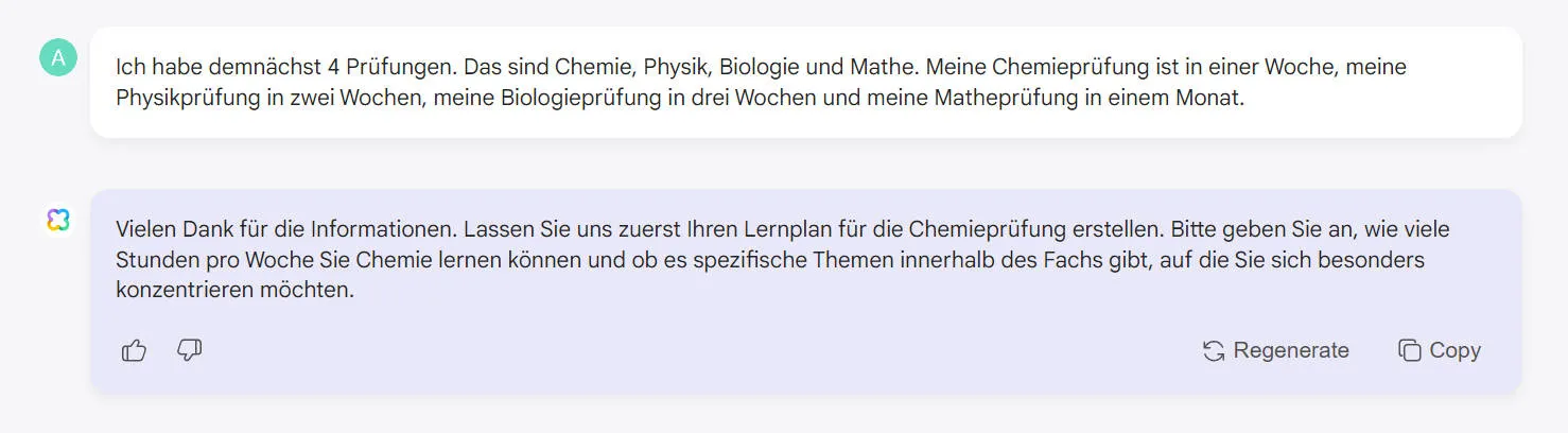 dem AI-Assistenten von UPDF einen Prüfungsplan zur Verfügung stellen