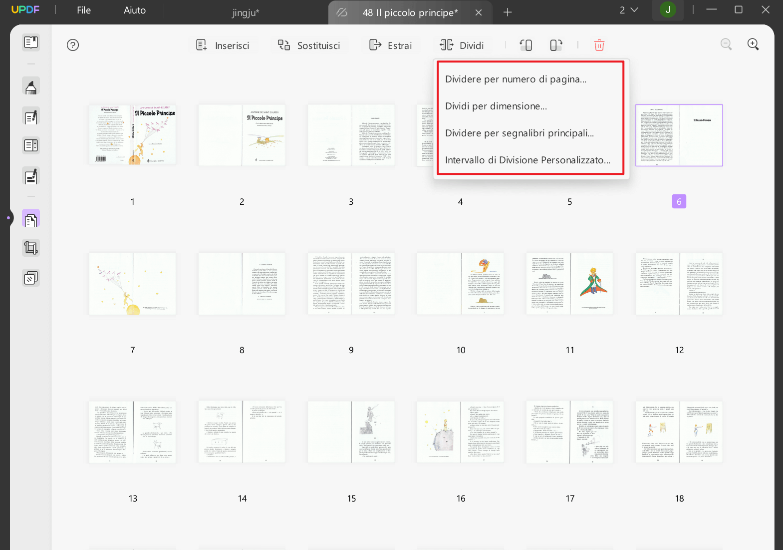 Ridurre le dimensioni di un PDF su Mac dividendo il file