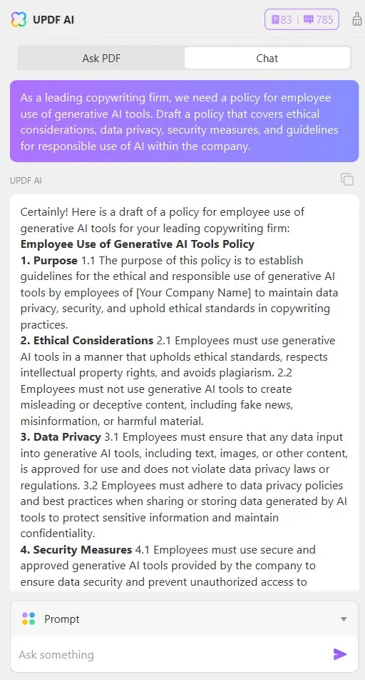 how is ai used in human resources draft company documents